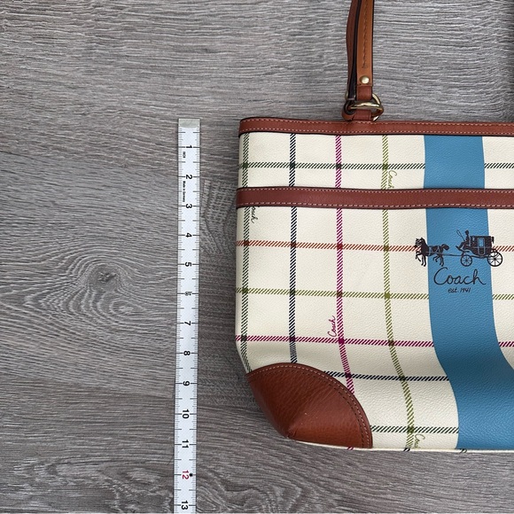 [PZ005] COACH HERITAGE STRIPE GALLERY TOTE HANDBAG IN MULTICOLOUR - Picture 8 of 11